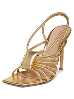 105MM Metallic Leather Strappy Sandals