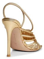 105MM Metallic Leather Strappy Sandals