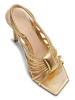 105MM Metallic Leather Strappy Sandals