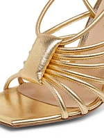 105MM Metallic Leather Strappy Sandals