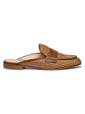 Florio Marbella Raffia & Leather Mules