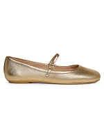 Carla Metallic Leather Ballerina Flats