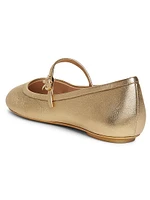 Carla Metallic Leather Ballerina Flats