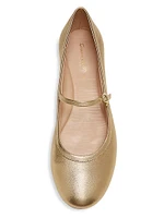 Carla Metallic Leather Ballerina Flats