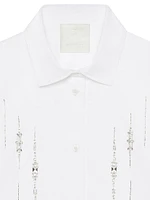 Cropped Shirt Poplin with Crystals