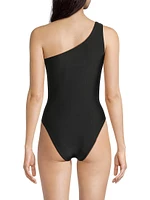 Malibu One-Shoulder Hand-Beaded Swimsuit