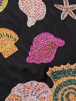 New York Seashell Hand-Beaded Pencil Skirt