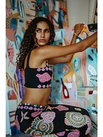 New York Seashell Hand-Beaded Pencil Skirt