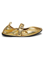 Falabella Star Eyelet Metallic Vegetarian-Friendly Leather Ballerina Flats