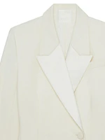 Slim Fit Jacket Wool and Mohair with Satin Collar