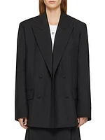 Oversized Double Breasted Jacket in Wool and Mohair