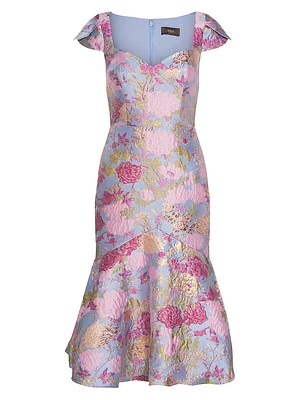 Logen Floral Jacquard Cocktail Dress