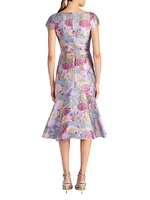 Logen Floral Jacquard Cocktail Dress