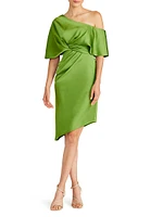 Polly Satin One-Shoulder Cocktail Dress