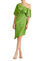 Polly Satin One-Shoulder Cocktail Dress