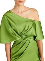 Polly Satin One-Shoulder Cocktail Dress