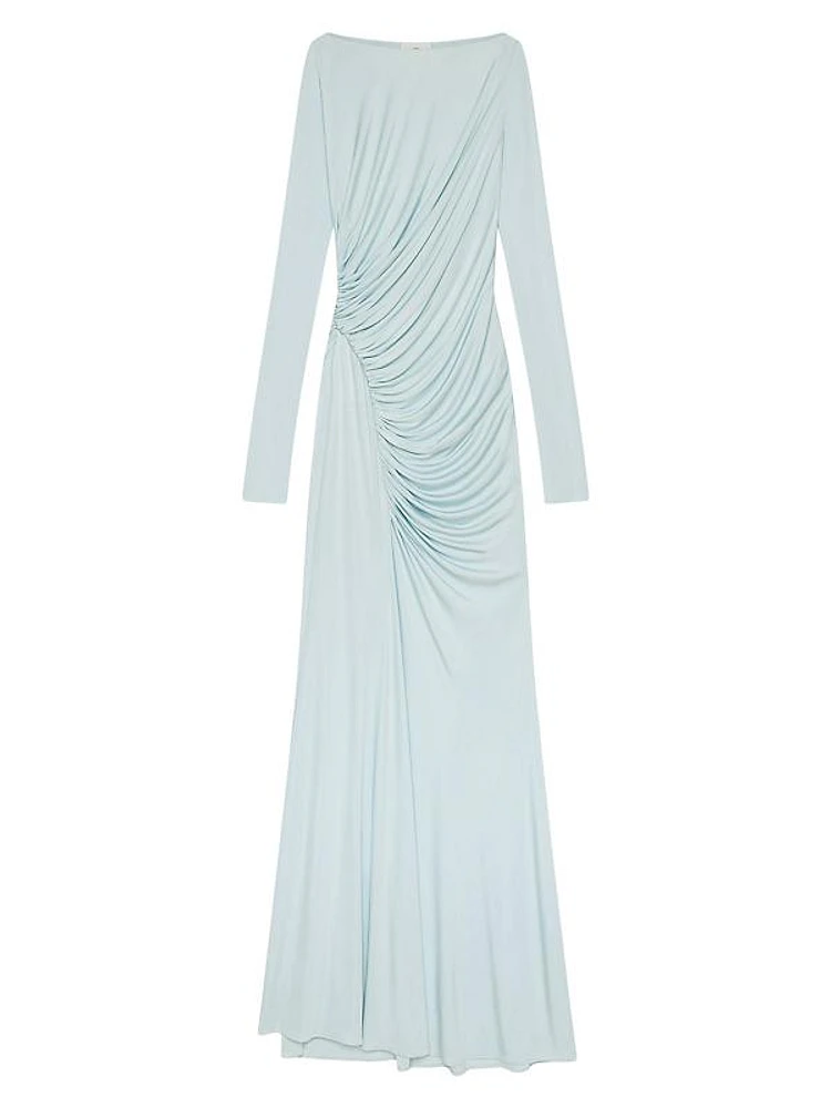 Evening Draped Dress in Jersey