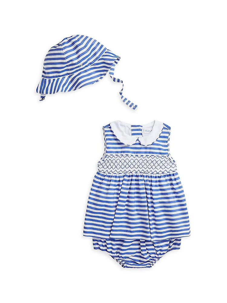 Baby Girl's Striped Poplin 3-Piece Set