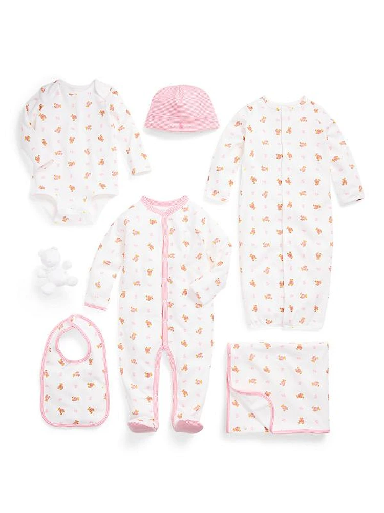 Baby Girl's 7-Piece Cotton Essentials Gift Set