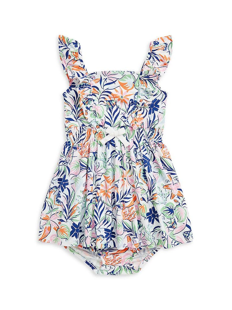 Baby Girl's Tropical Print Cotton Dress