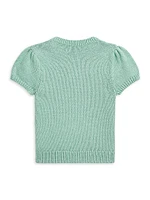 Baby Girl's Polo Bear Puff-Sleeve Sweater