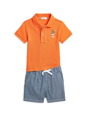 Baby Boy's Cotton Polo & Shorts Set