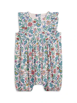 Baby Girl's Floral Bubble Romper