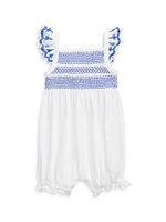 Baby Girl's Smocked Jersey Shortall