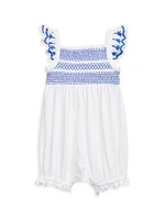 Baby Girl's Smocked Jersey Shortall