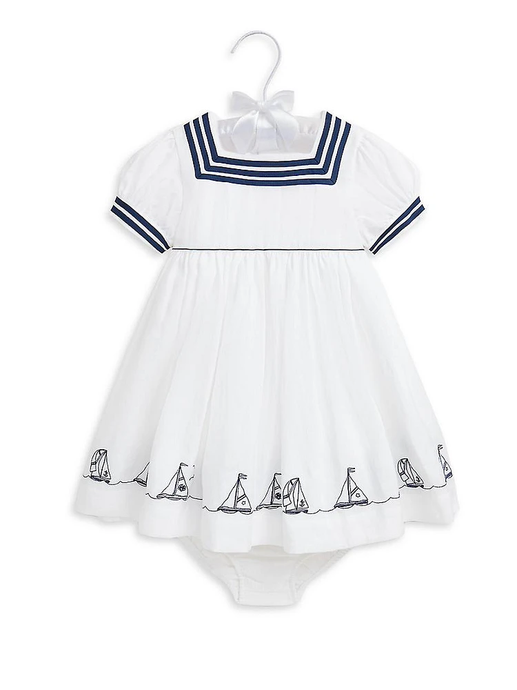 Baby Girl's Linen Nautical Dress