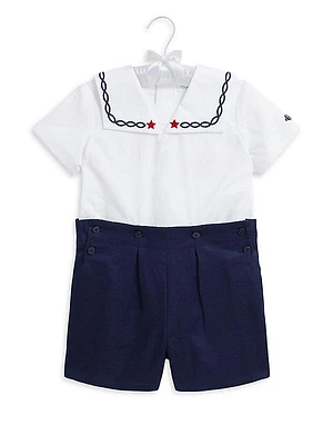Baby Boy's Broadcloth Sailor Romper