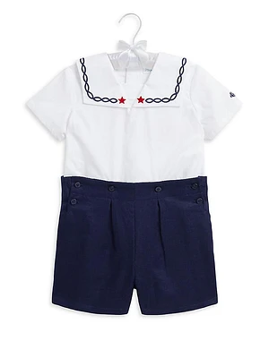 Baby Boy's Broadcloth Sailor Romper