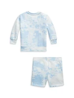 Baby Boy's Polo Bear Tie-Dye Sweatshirt & Shorts Set