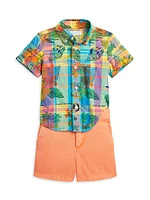 Baby Boy's Short-Sleeve Shirt & Shorts Set