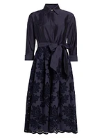 Floral Taffeta Shirt Cocktail Dress