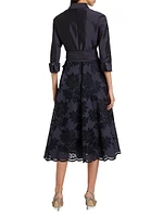 Floral Taffeta Shirt Cocktail Dress