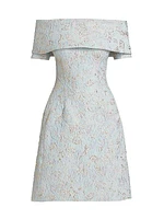 Metallic Jacquard Cocktail Dress