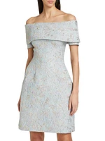 Metallic Jacquard Cocktail Dress