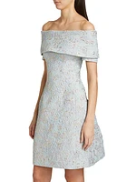 Metallic Jacquard Cocktail Dress