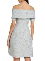 Metallic Jacquard Cocktail Dress