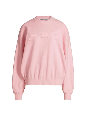 Logo Chenille Rib-Knit Sweatshirt