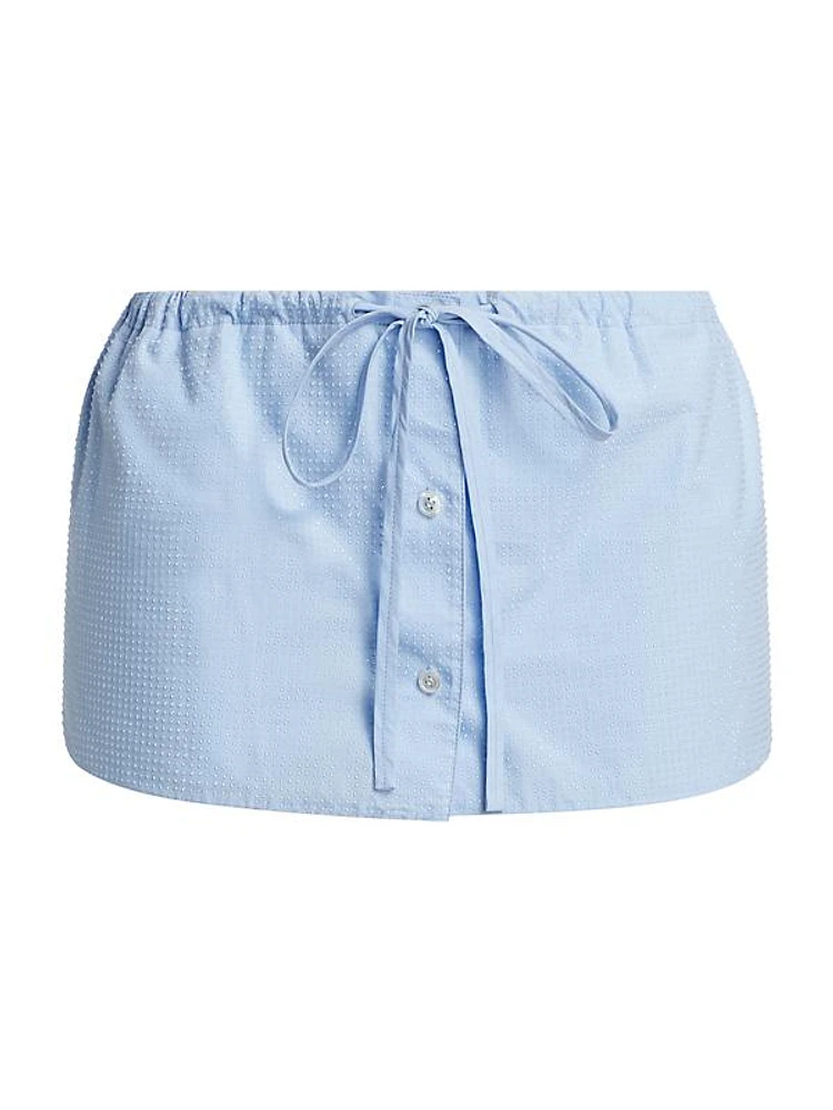 Hotfix Crystal Drawstring Skort