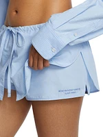 Hotfix Crystal Drawstring Skort