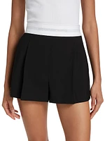 Pleated High-Rise Shorts