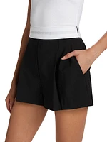 Pleated High-Rise Shorts