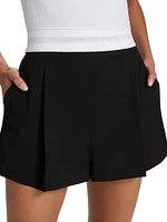 Pleated High-Rise Shorts