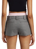 Wool-Blend Pleated Boxer Skort