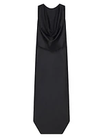 Evening Draped Dress in Wool and Silk