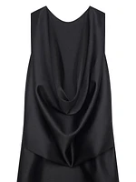 Evening Draped Dress in Wool and Silk