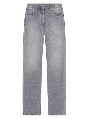 Stone Wash Grey Relaxed-Fit Jeans